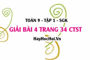 Bài 4 trang 34 Toán 9 tập 1 Chân trời sáng tạo SGK